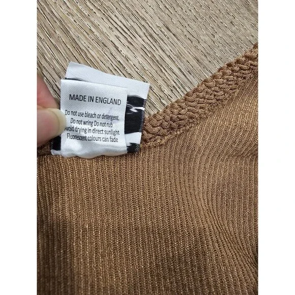 Hunza G Women’s Tank Square-Neck Mini Dress Brown (Cocoa) One Size - Picture 6 of 8